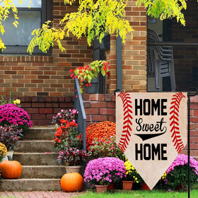 Ogiselestyle Home Sweet Home baseball flag outdoor-ready, crafted from durable material