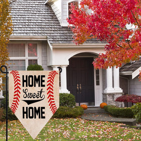 Ogiselestyle Home Sweet Home baseball flag vertical display to fit narrow porches