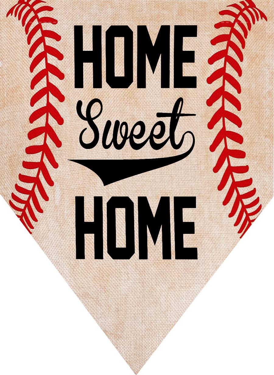 Ogiselestyle Home Sweet Home baseball flag back view, double-sided visibility for consistent yard charm