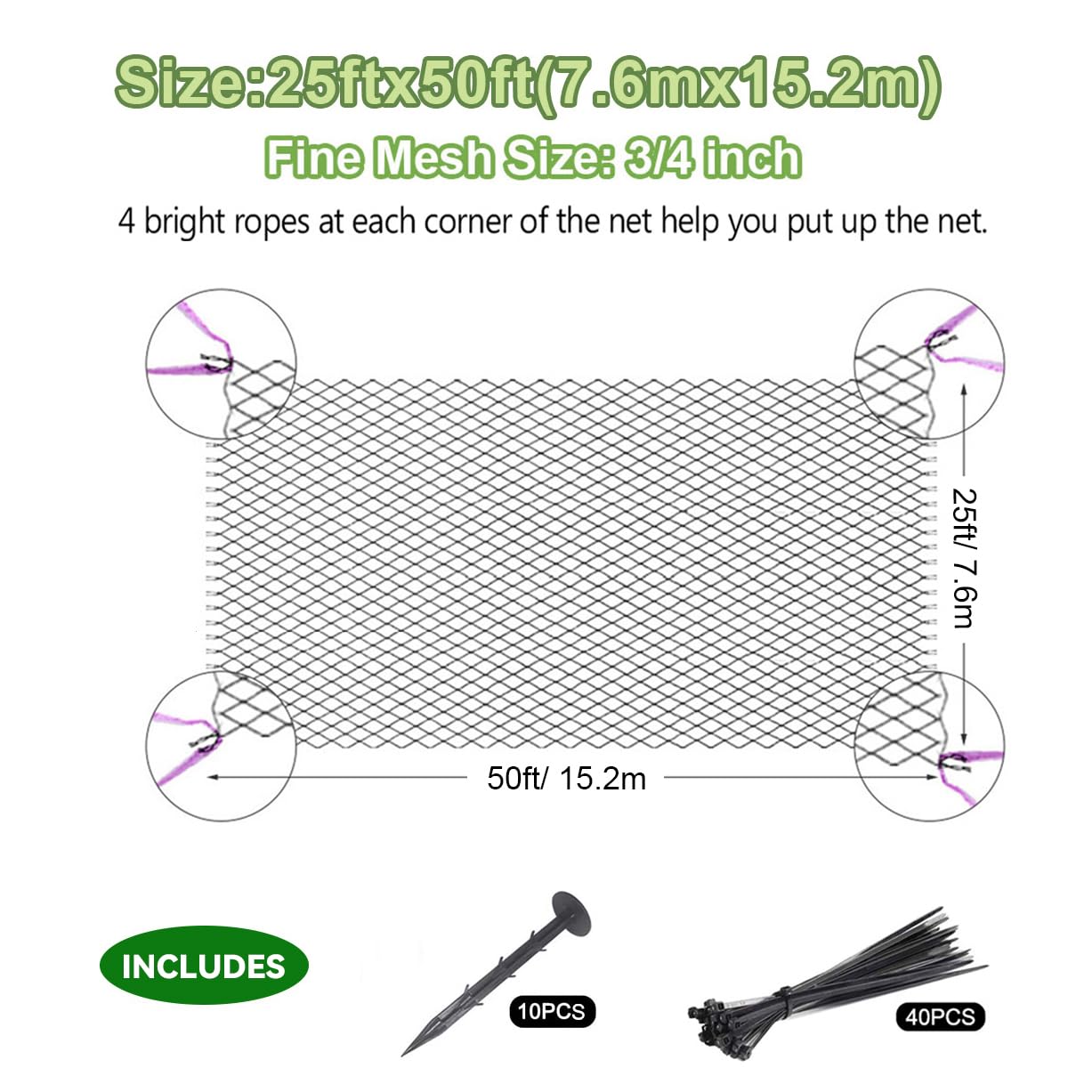 OGORI bird netting packaging keeps nets neatly contained with minimal tangling.