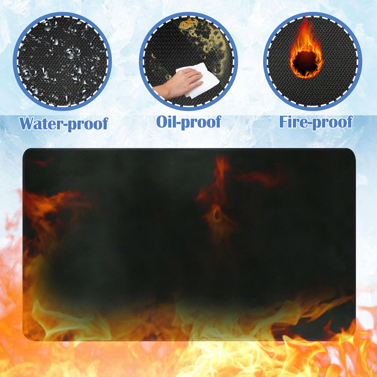 Ogrmar grill mat easy-clean surface; wipe or hose away residues