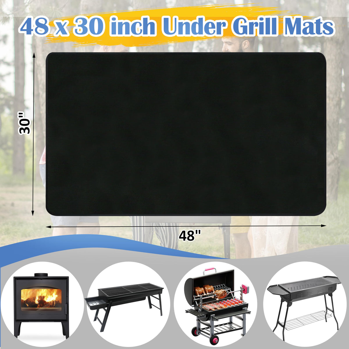 Ogrmar grill mat edge stitching demonstrates durability under high heat