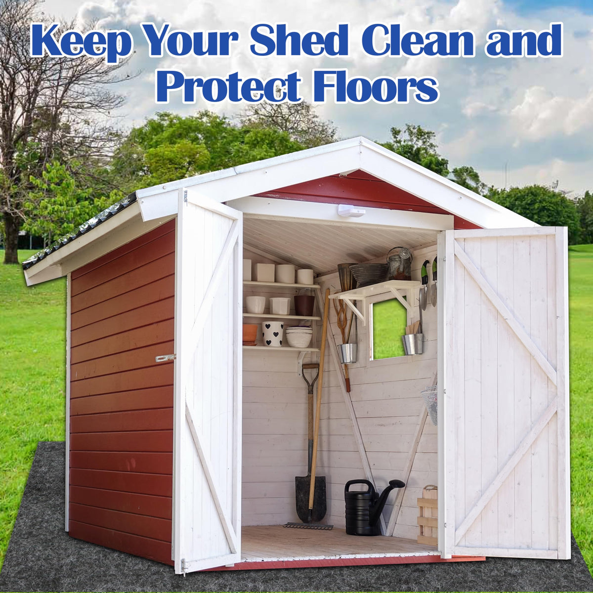 Ogrmar mat used for various outdoor tasks such as yoga, BBQ, and repairs