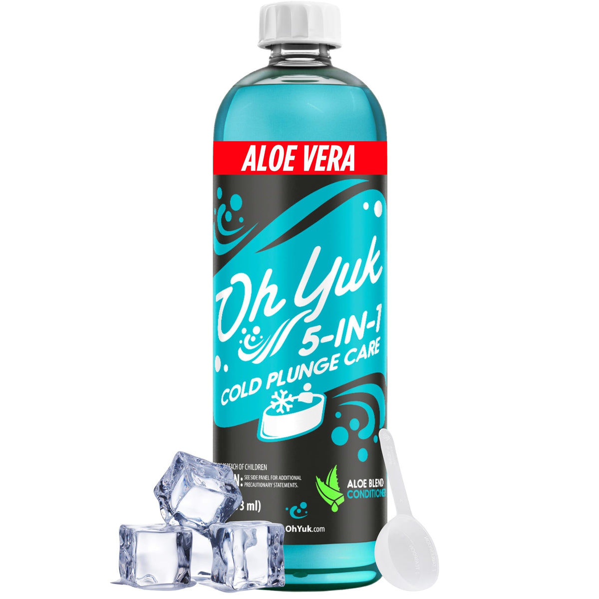Oh Yuk 5-in-1 bottle pour demonstrates easy dosing for clean plunges.