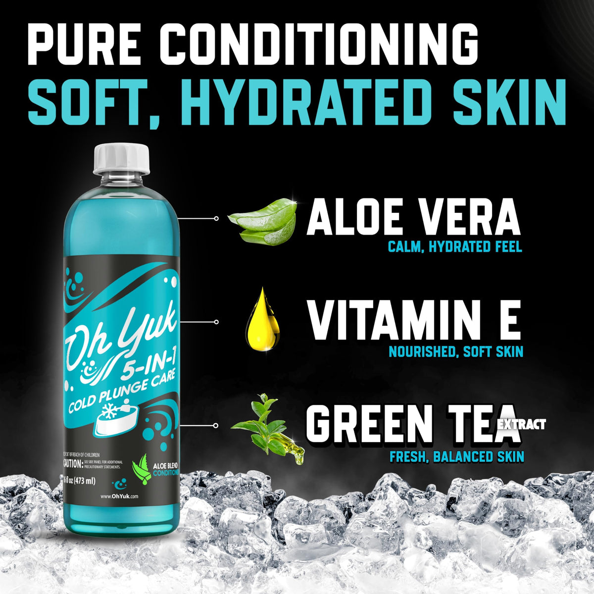 Oh Yuk 5-in-1 water-clarity shows sparkling plunge water.