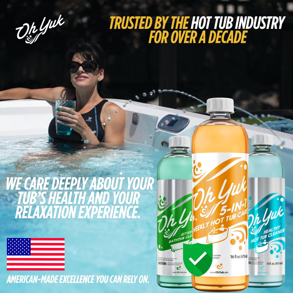 Oh Yuk 5in1 safe maintenance promotes consistent spa care.