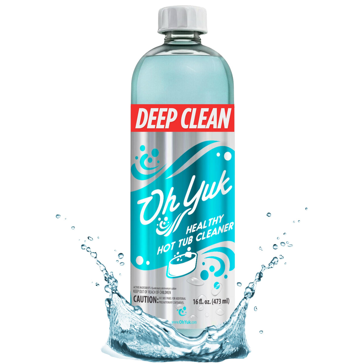 Oh Yuk Healthy Hot Tub Cleaner deep-clean action cleans plumbing for clearer water.