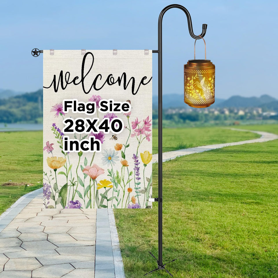 OHCISP garden flag stand 28x40 displaying seasonal flags with weatherproof support