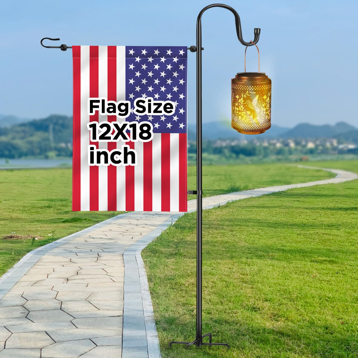 OHCISP garden flag stand stands at 46 inches for elegant outdoor displays