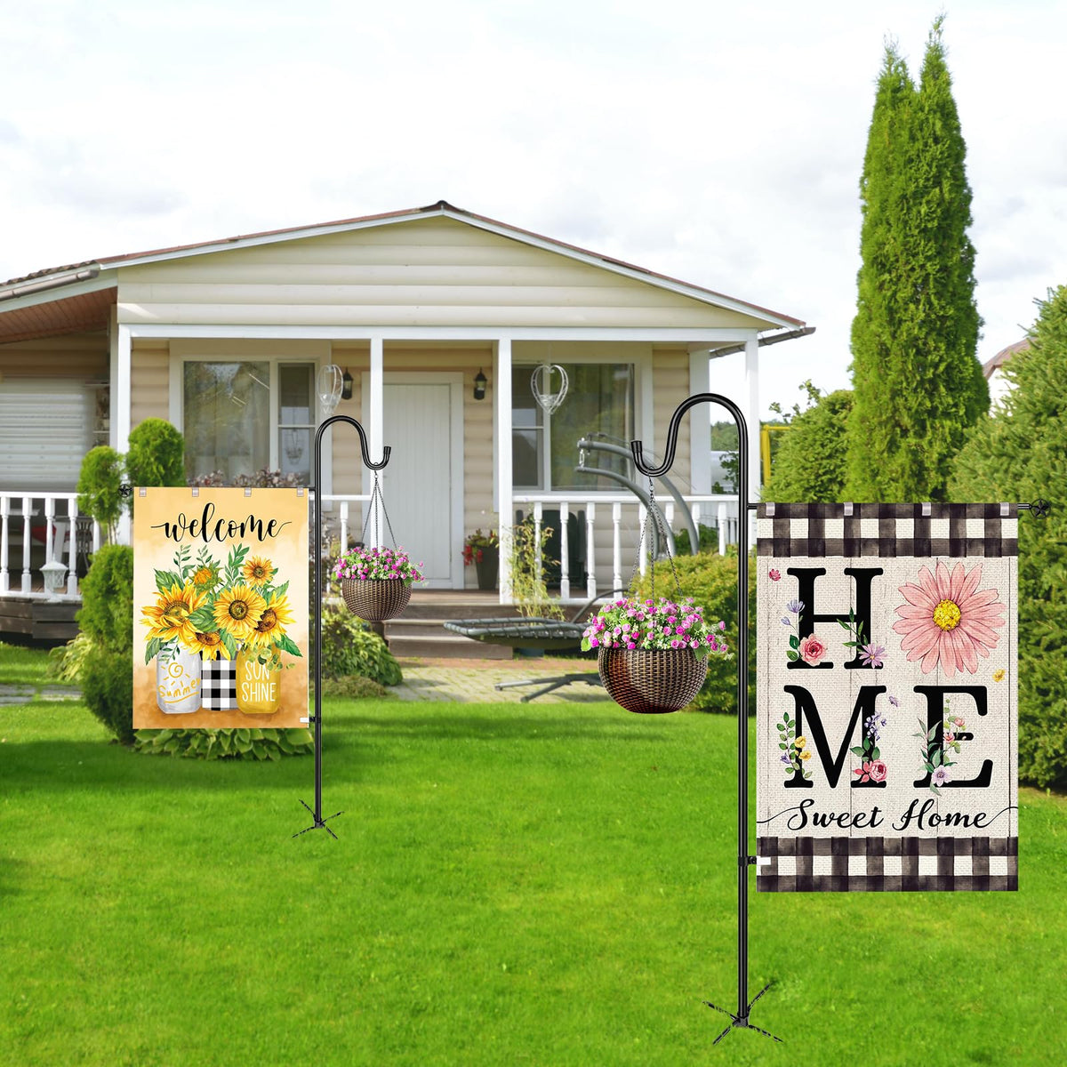 OHCISP outdoor decor stand shown on patio for yard display