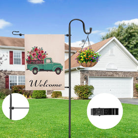 OHCISP shepherd hook design supports bird feeders and lanterns