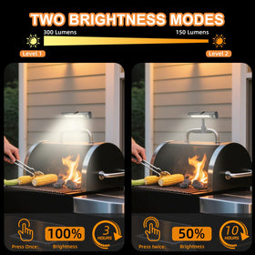 OHIFAST grill light offers two brightness levels up to 300 lumens