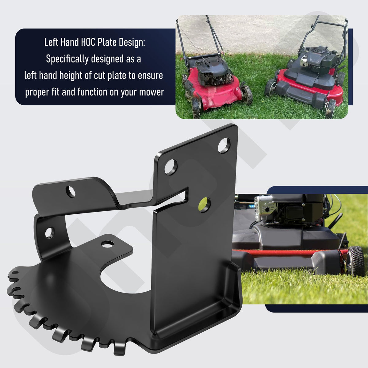 Easy installation for quick mower repair and downtime reduction