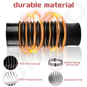 Ohoho flexible blower tube in yard cleanup demonstrates debris removal