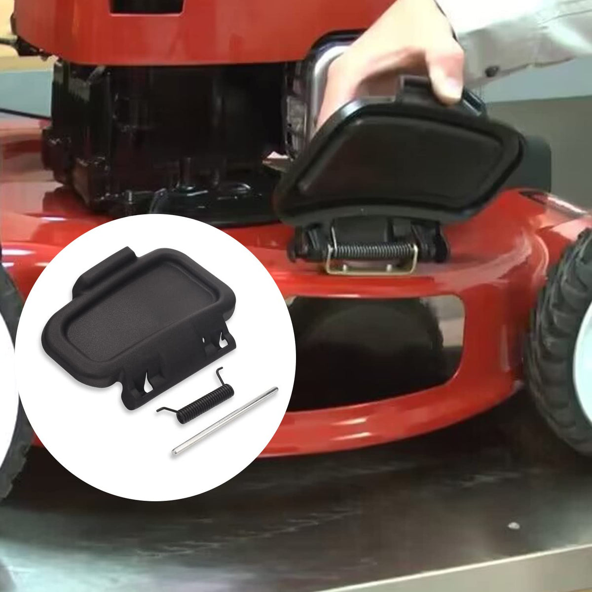 Ohoho side deflector on Toro 20331 directs clippings away from the mowing deck.