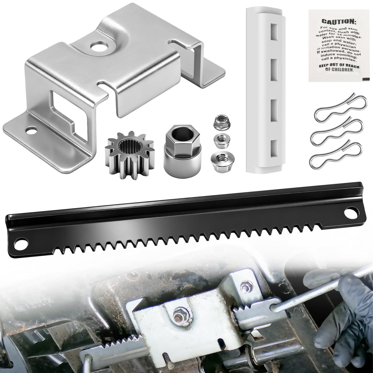 Ohoho steering rack kit for compatible riding mowers improves steering precision.