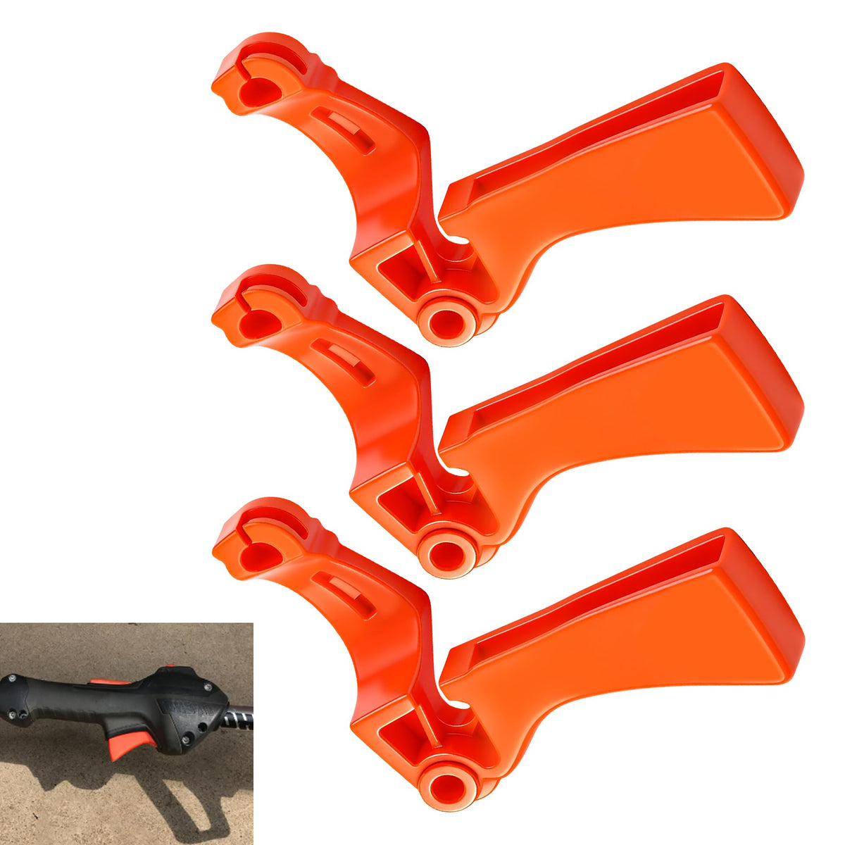 Ohoho throttle triggers 3-pack close-up showing solid build for Echo compatibility.