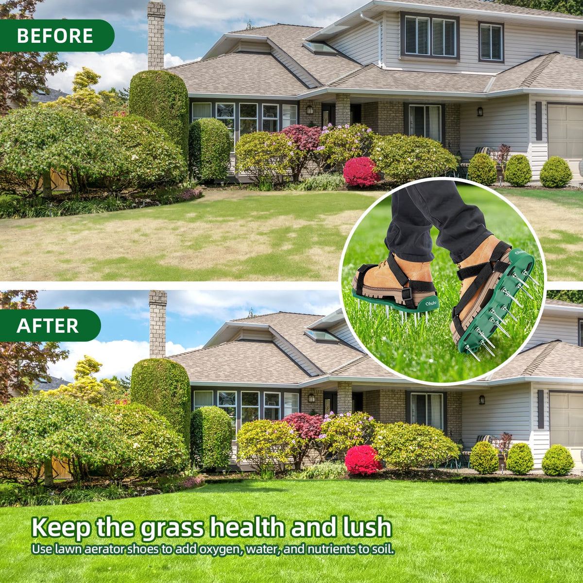 Ohuhu adjustable-strap aerator shoes fit every foot for comfortable use.