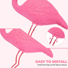 Ohuhu flamingo embossed feathers detail adds depth to yard decor