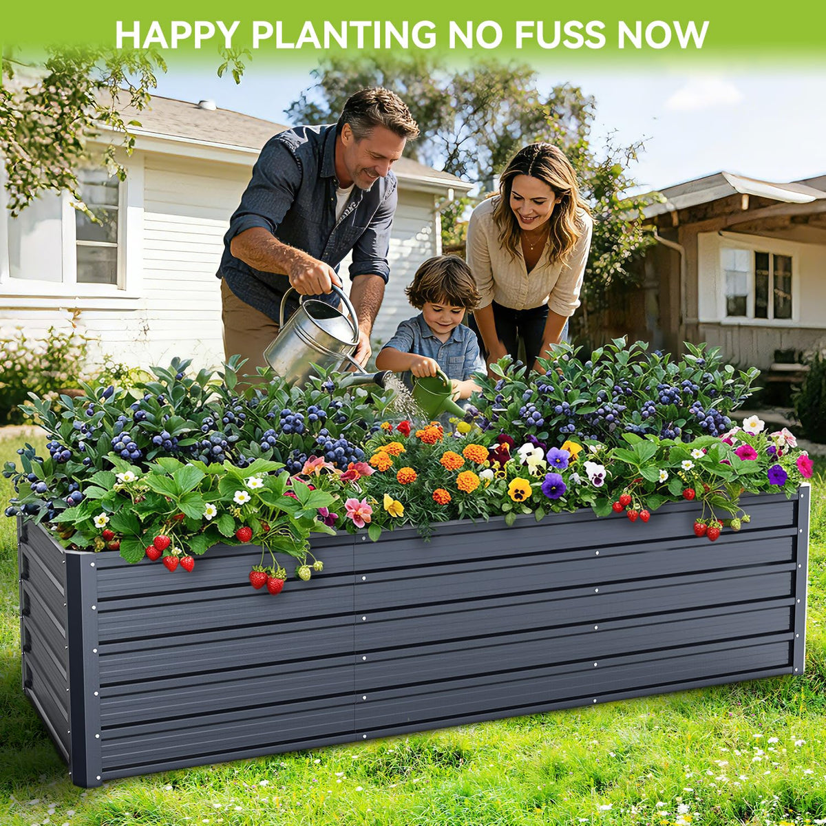Ohuhu galvanized steel frame emphasizing durable, rustproof construction for outdoor use.