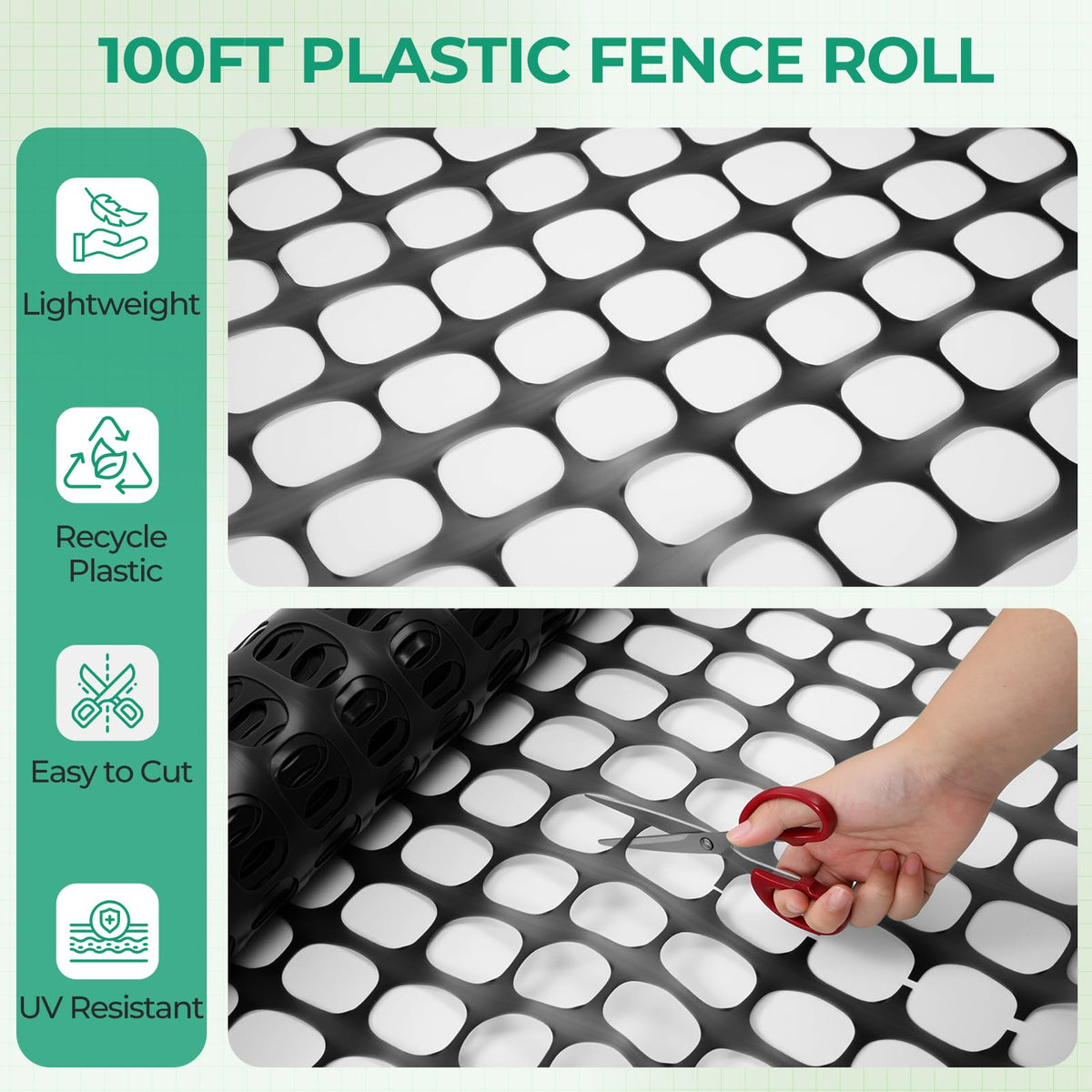 Ohuhu garden fence mesh closeup—UV resistant mesh with airflow for healthy growth