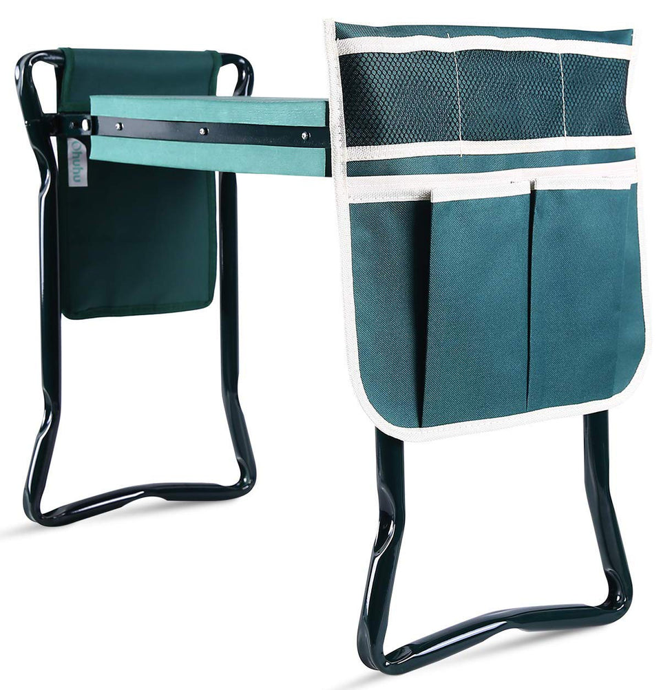 Ohuhu Garden Kneeler Seat close-up of the cushioned kneeling pad for comfortable gardening