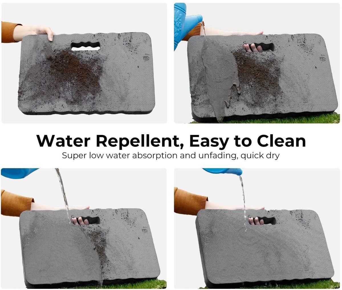 Ohuhu kneeling pad built-in handle enables easy carrying.