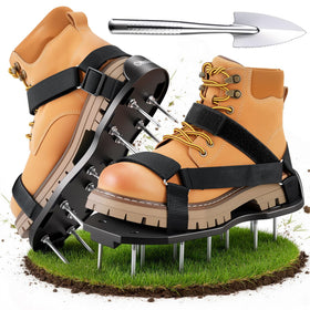 Ohuhu lawn aerator shoes with hook-loop design for quick fit and easy aeration.