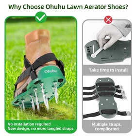 Ohuhu lawn aerator shoes invite you to walk your yard and aerate naturally.