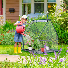 Ohuhu Mini Greenhouse clear cover offers visibility for indoor seedling care.
