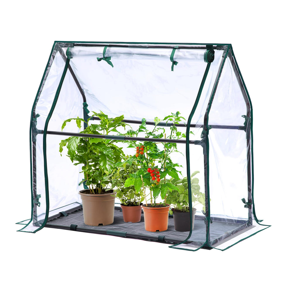 Ohuhu mini greenhouse compact dimensions for space-saving indoor gardening.