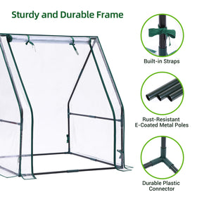 Ohuhu Mini Greenhouse indoors supports tiny seed trays and pots.
