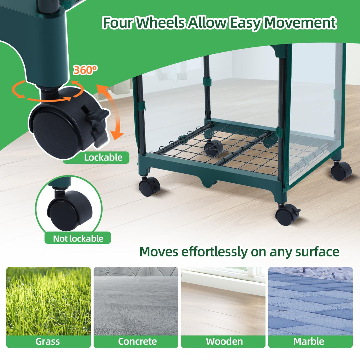 Clear PVC cover provides bright light for healthy seedling growth.
