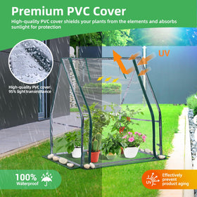 Ohuhu Mini Greenhouse roll-up ventilation maintains airflow as needed.