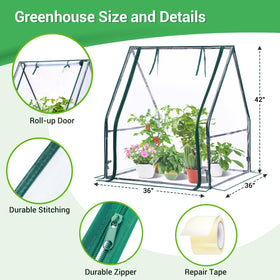 Ohuhu Mini Greenhouse waterproof mat keeps watering mess contained.