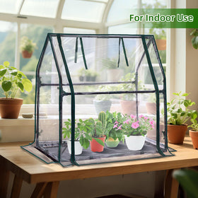 Ohuhu outdoor protection for small plants and flower beds from the elements.