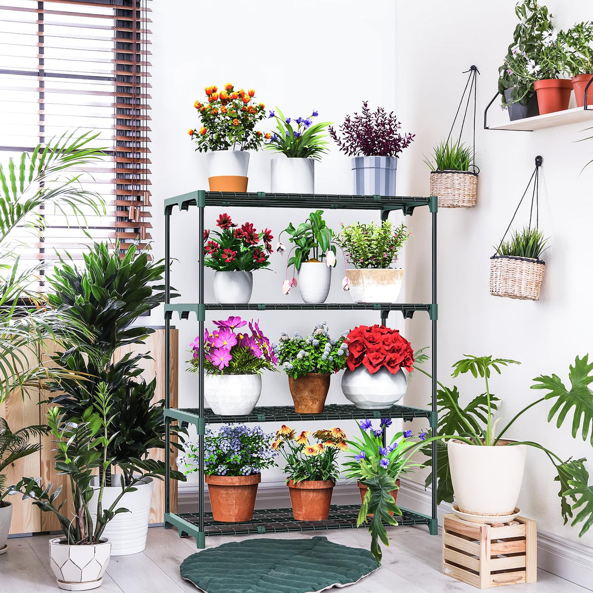 Ohuhu 4-Tier shelves rustproof frame for long-lasting outdoor use