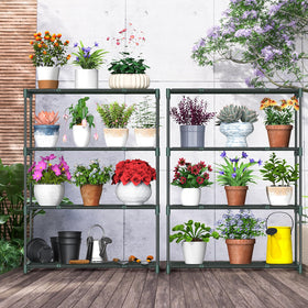 Ohuhu 4-Tier Plant Greenhouse Shelves sturdy steel frame supports durability