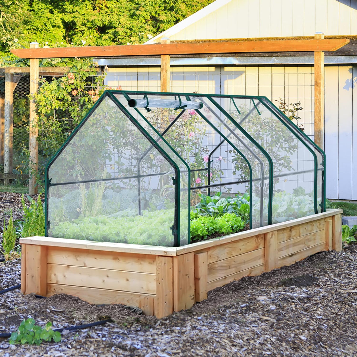 Ohuhu portable mini greenhouse assembly view showing tool-free setup