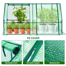Ohuhu greenhouse with double-zipper doors for easy access and airflow control.