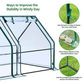 Ohuhu portable mini greenhouse with dual doors for easy access and airflow