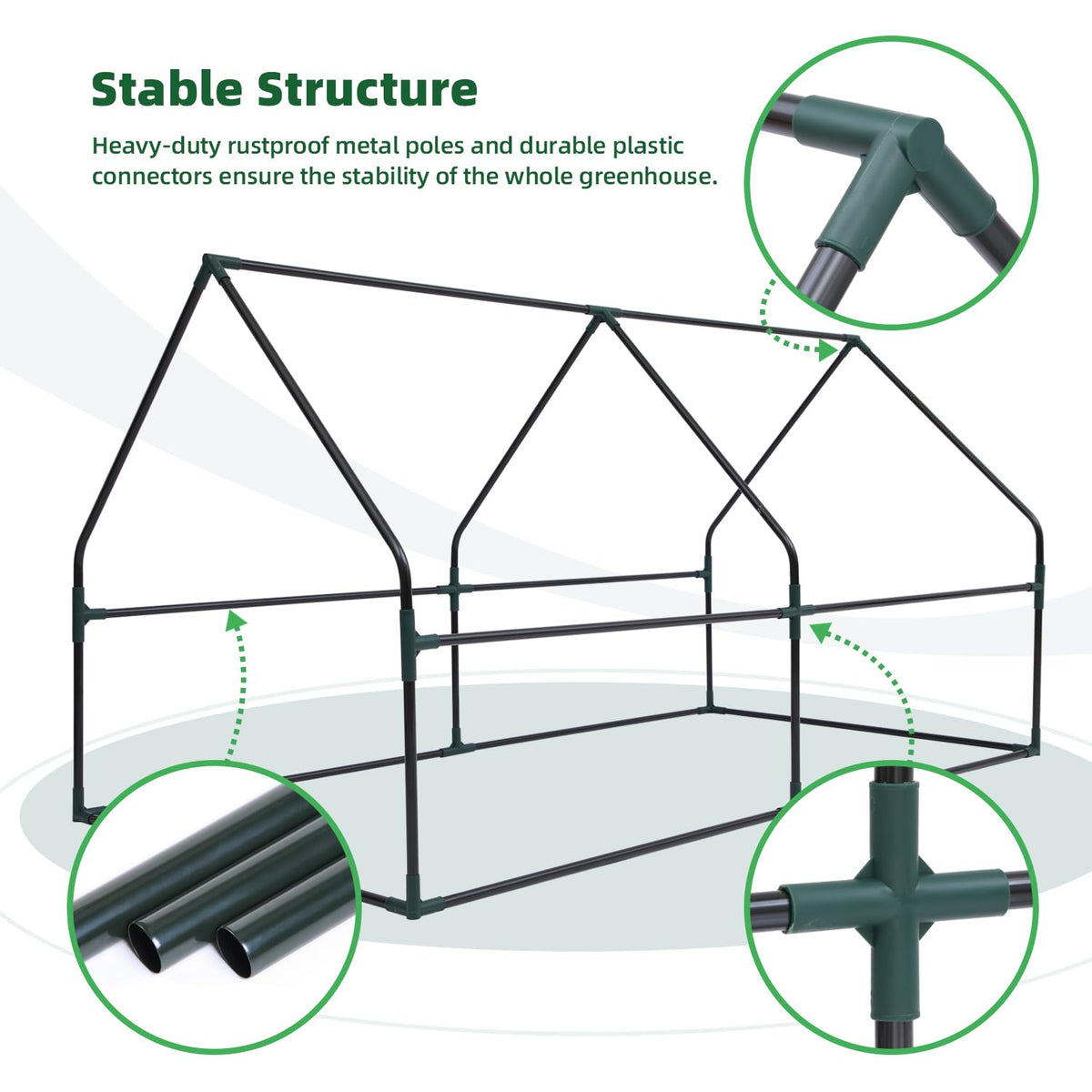 Ohuhu portable mini greenhouse ground stakes for stable outdoor setup