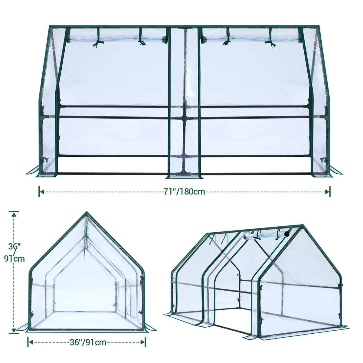Ohuhu portable mini greenhouse UV protected cover demonstrating weatherproof plastic