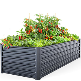 Ohuhu raised garden bed panel showing elevated 1.9 ft height for easy gardening and reduced bending.