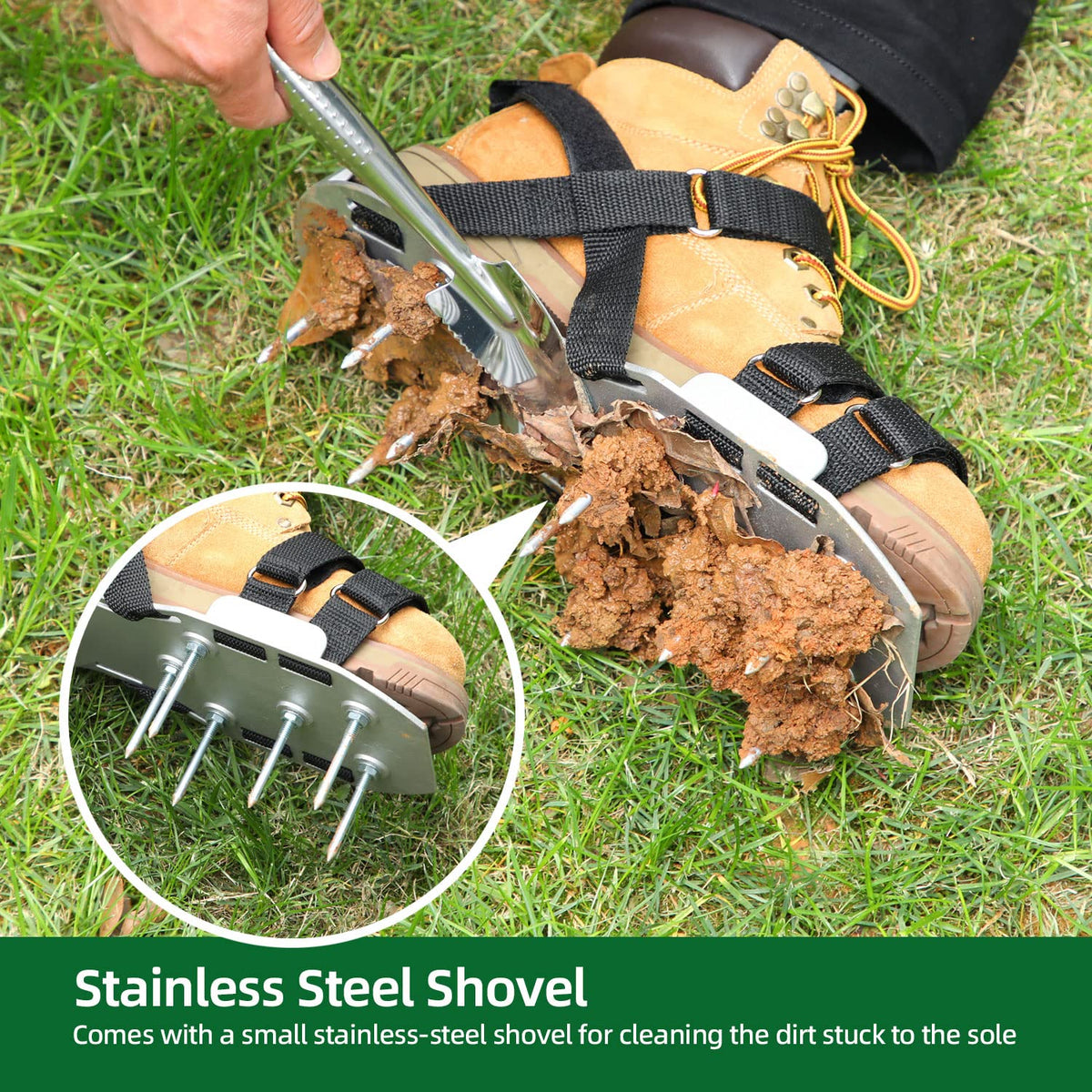 Ohuhu ready-to-wear aerator shoes for quick lawn work.