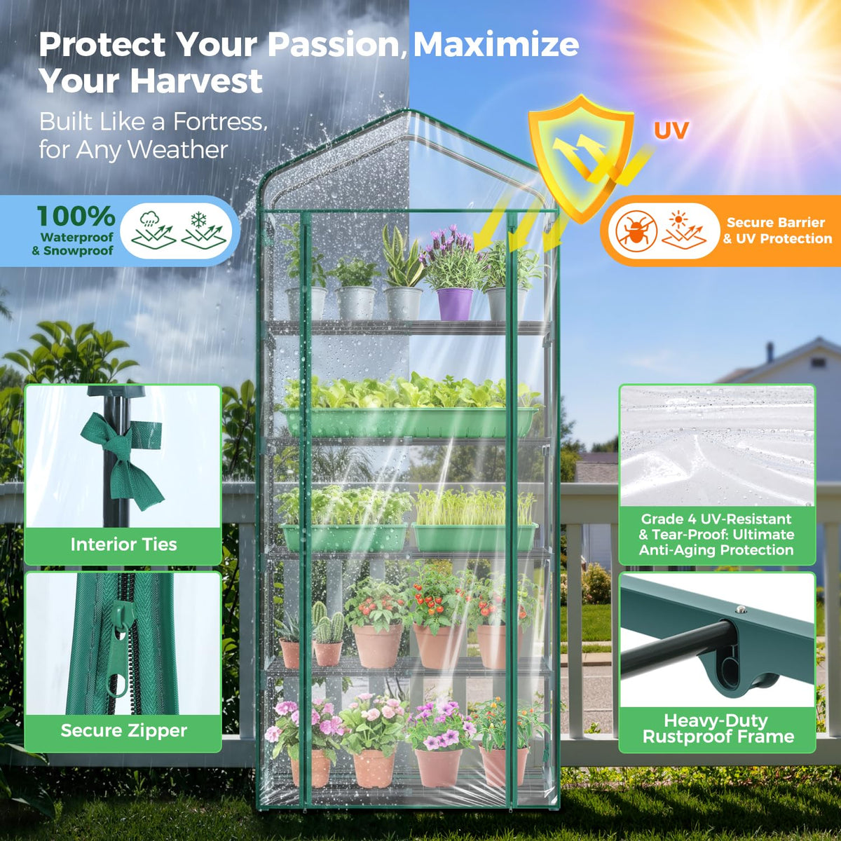 Ohuhu roll-up zipper door provides easy access and airflow control.