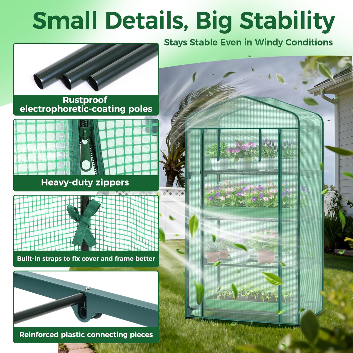 Ohuhu greenhouse fits a corner for compact garden setup