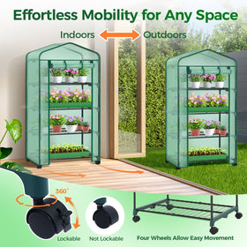 Ohuhu greenhouse four-tier shelves keep pots stable for easy gardening