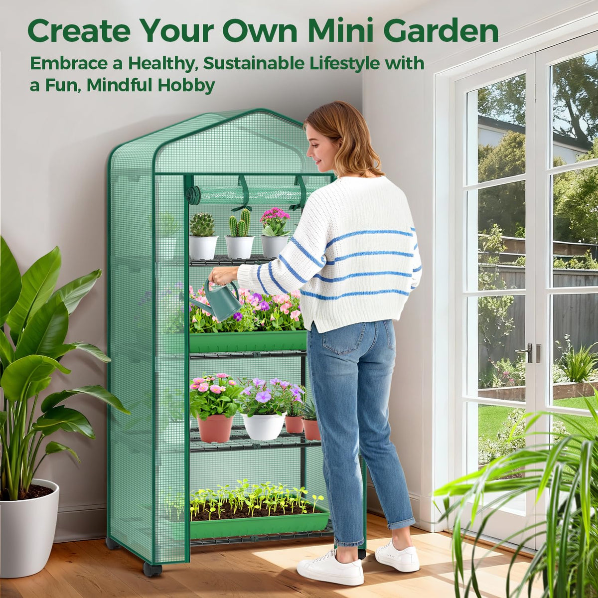 Ohuhu greenhouse weather-durable design withstands outdoor use