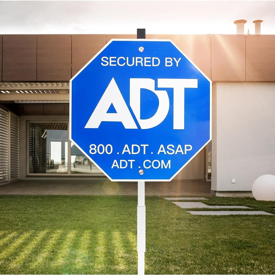 OHYVGD ADT security sign 28in aluminum for durable outdoor use.